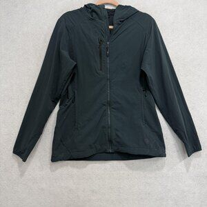 Mountain Hardwear Jacket Mens Large green Hooded Windbreaker Zip Pockets Outdoor